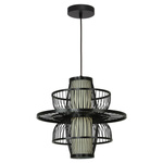 Lampa wisząca ratanowa Astra czarna 1xE27 (LP-3110/1P BK) - Light Prestige