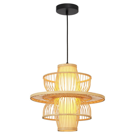 Lampa wisząca ratanowa Astra naturalna, 1xE27 (LP-3110/1P NT) - Light Prestige