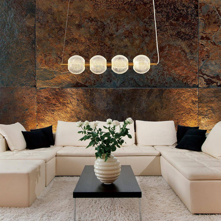 Lampa wisząca Diamond 4 LED CCT w kolorze złotym (LP-2202/4L GD) - Light Prestige