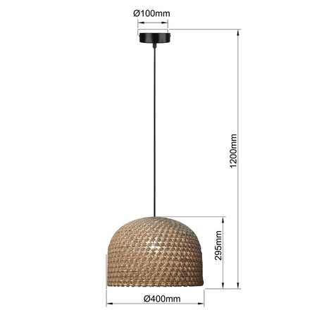 Lampa wisząca ratanowa Kanso 40 cm w jasnym drewnie (LP-2025/1P 40 cm) - Light Prestige