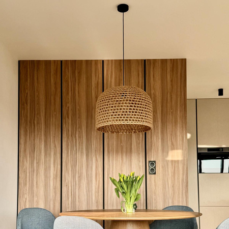 Lampa wisząca ratanowa Kanso 40 cm w jasnym drewnie (LP-2025/1P 40 cm) - Light Prestige