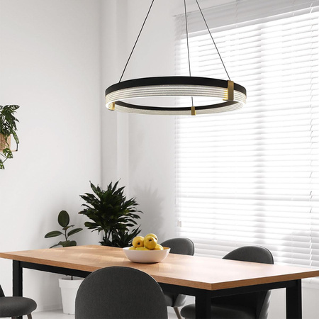 Lampa wisząca Plum 1 LED CCT czarna duża (LP-0407/1P L BK Triangle) - Light Prestige