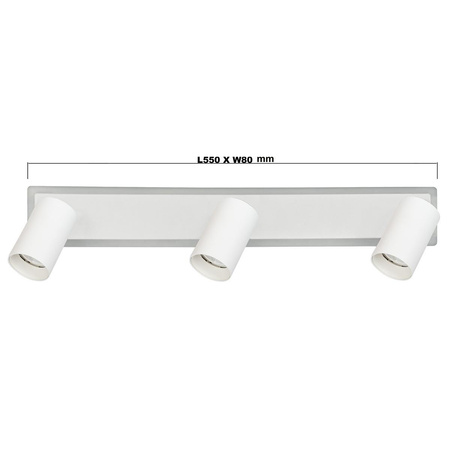 Lampa sufitowa 3-punktowa LED CCT, biała (LP-0612/3WS WH) - Light Prestige