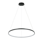 Lampa wisząca Ring Ø 66, średnia z regulacją barwy światła (LP-909/1P M BK CCT) - Light Prestige