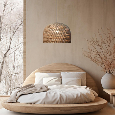 Lampa wisząca Kanso ratanowa 50 cm jasne drewno 1xE27 (LP-2025/1P 50 cm) - Light Prestige