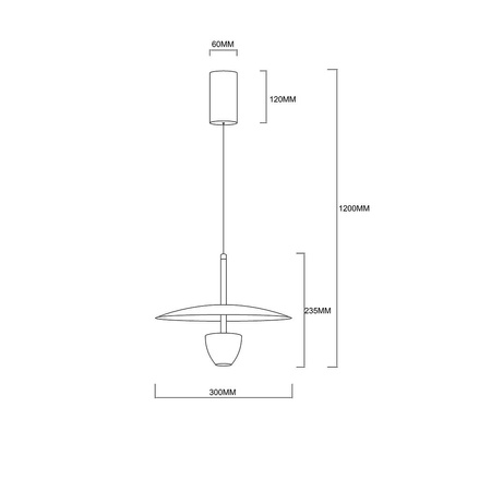 Lampa wisząca UFO S czarna LED CCT (LP-0408/1P S BK) - Light Prestige