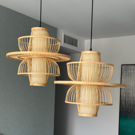 Lampa wisząca ratanowa Astra naturalna, 1xE27 (LP-3110/1P NT) - Light Prestige