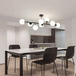 Lampa wisząca Dorado 8, czarna elegancja do wnętrz (LP-002/8P BK) - Light Prestige