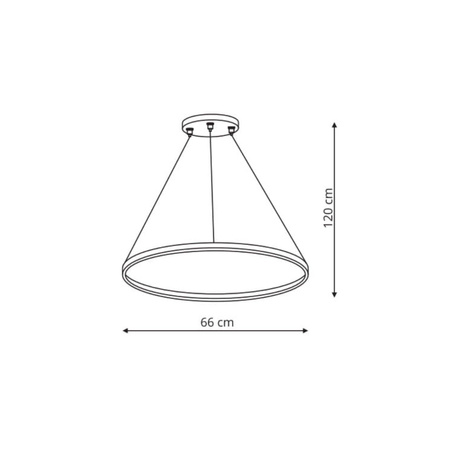 Lampa wisząca Ring Ø 66, średnia z regulacją barwy światła (LP-909/1P M BK CCT) - Light Prestige