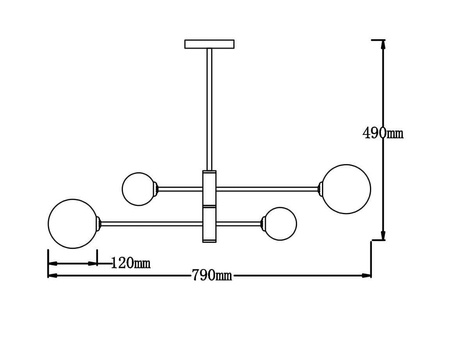 Lampa wisząca Dorado 4, czarna elegancja do wnętrz (LP-002/4P BK) - Light Prestige
