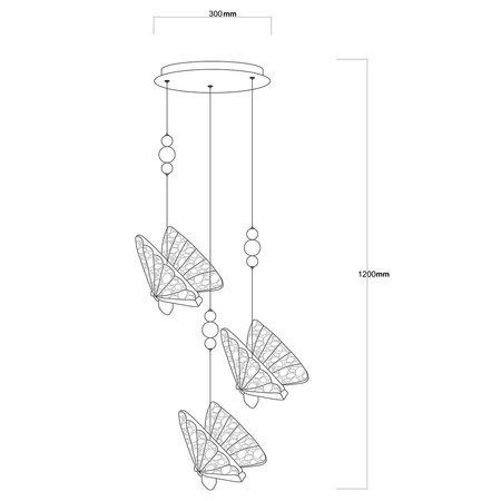 Lampa wisząca Mariposa 3 w chromie (LP-1715/3P CH) - Light Prestige