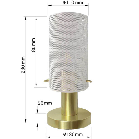 Lampa stołowa Tirana 1xE27 w kolorze białym (LP-945/1T WH) - Light Prestige