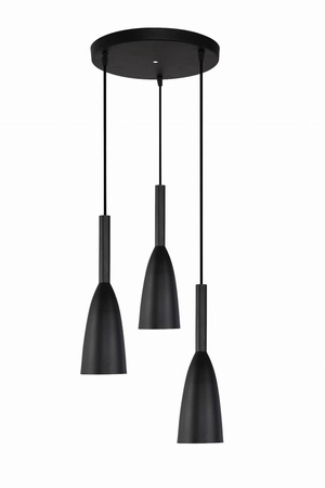 Wisząca lampa Solin 3-talerzowa w kolorze czarnym (LP-181/3P BK) - Light Prestige