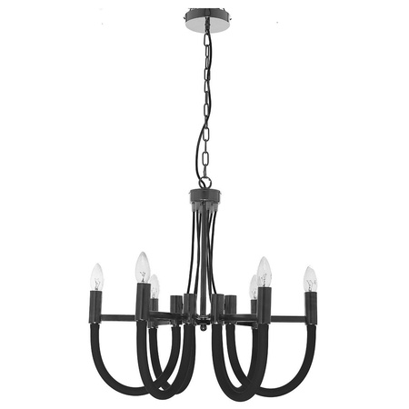 Żyrandol Como czarny – elegancka forma i efektowne oświetlenie (LP-90103/6P BK) - Light Prestige