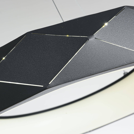 Elegancka lampa wisząca Reus LED w kolorze czarnym (LP-8069/1P LED BK) - Light Prestige