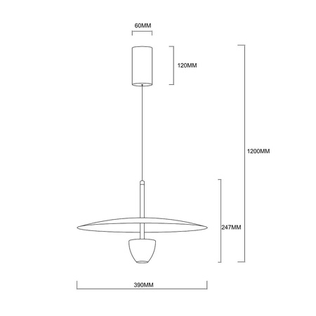 Lampa wisząca Ufo M czarna LED CCT (LP-0408/1P M BK) - Light Prestige.