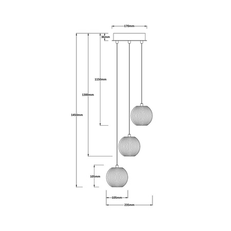 Lampa wisząca Brillant 3 LED złota z regulacją barwy światła (LP-3303/3P GD) - Light Prestige