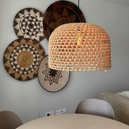 Lampa wisząca Kanso ratanowa 50 cm jasne drewno 1xE27 (LP-2025/1P 50 cm) - Light Prestige