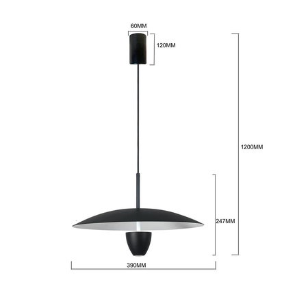 Lampa wisząca Ufo M czarna LED CCT (LP-0408/1P M BK) - Light Prestige.