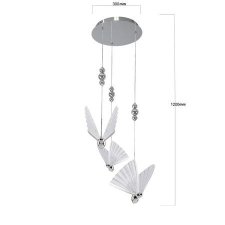 Lampa wisząca Mariposa 3 w chromie (LP-1715/3P CH) - Light Prestige