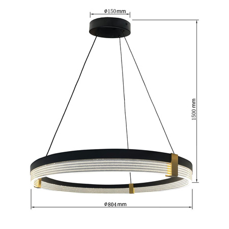 Lampa wisząca Plum 1 LED CCT czarna duża (LP-0407/1P L BK Triangle) - Light Prestige