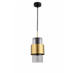 Lampa wisząca dymna, długość 1m, złote akcenty (LP-866/1P L SM/GD) - Light Prestige