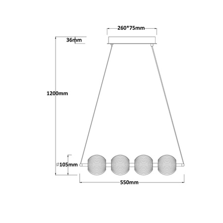 Lampa wisząca Brillant 4 LED w kolorze złotym (LP-3303/4L GD) - Light Prestige