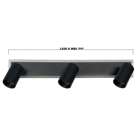 Lampa sufitowa Parma 3xGU10 z LED CCT czarna (LP-0612/3WS BK) - Light Prestige