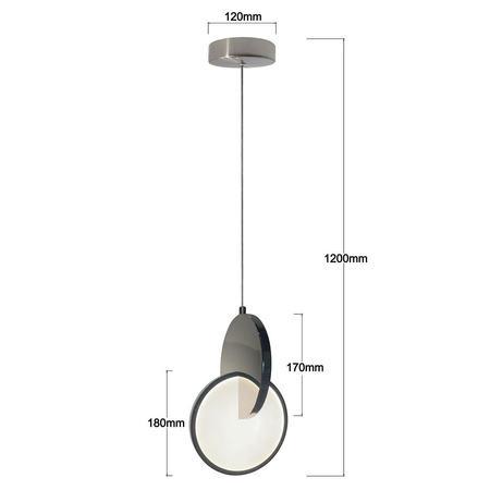 Lampa wisząca Circlo LED CCT w kolorze chromu (LP-1311/1P CH) - Light Prestige