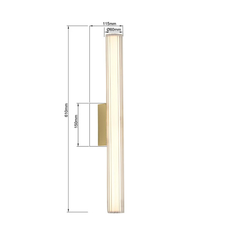 Duży złoty kinkiet LED z regulacją światła IP44 (LP-0510/1W-61 GD) - Light Prestige