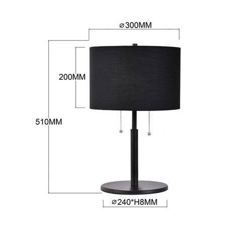 Lampa stołowa Fogo 2 żarówki E27 w kolorze czarnym (LP-0304/2T BK) - Light Prestige