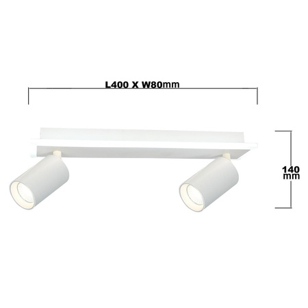 Lampa sufitowa Parma 2 z listwą – idealne oświetlenie do każdego wnętrza (LP-0612/2WS WH) - Light Prestige