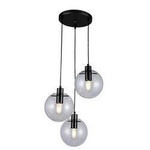 Czarna lampa wisząca Puerto z trzema kulami (LP-004/3P BK) - Light Prestige