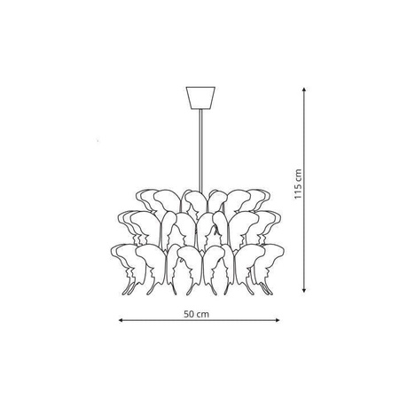 Lampa wisząca Farfalla różowa 1-punktowa (LP-MD088-3439A/1P RÓŻOWY) - Light Prestige
