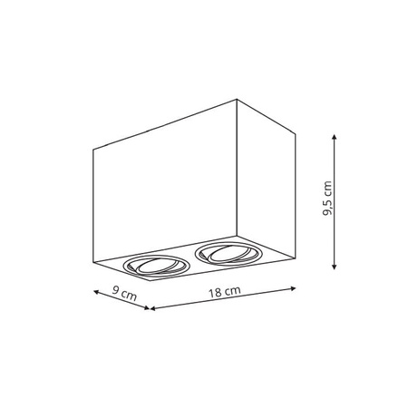 Oprawa natynkowa Lyon 2 w kolorze czarnym (LP-5881/2SM BK) - Light Prestige