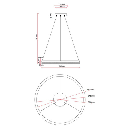 Lampa wisząca Cristal Triangle XL - elegancja w świetle (LP-033/1P L GD Cristal Triangle) - Light Prestige