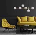 Lampa wisząca Alisa w bieli i złocie, idealna do każdego wnętrza (LP-005/6P WH) - Light Prestige