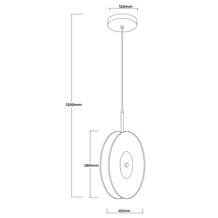 Szklana lampa wisząca pionowa Casy dymna LED CCT (LP-3176/1V SM) - Light Prestige
