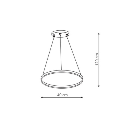 Lampa wisząca Ring Ø 40 cm z regulacją barwy światła (LP-909/1P S BK CCT) - Light Prestige