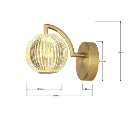 Kinkiet LED CCT Brillant w kolorze złotym (LP-3303/1W GD) - Light Prestige