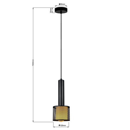 Lampa wisząca Amo w kolorze czarnym, 1xE27 (LP-0702/1P BK) - Light Prestige