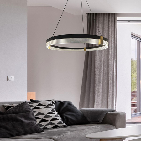Lampa wisząca LED Plum 1 CCT średnia czarna (LP-0407/1P M BK Triangle) - Light Prestige